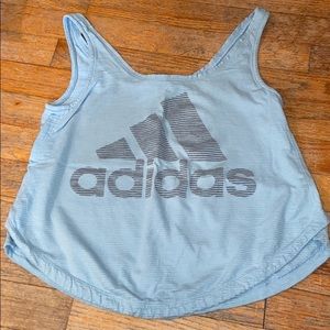 Adidas Blue Cropped Tank Top Size XS